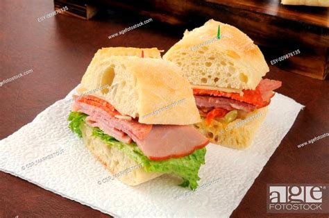 Italian cold cuts sandwich, Stock Photo, Picture And Low Budget Royalty Free Image. Pic. ESY ...