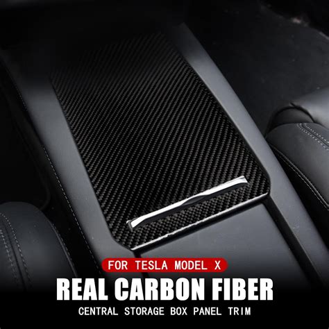 Real Carbon Fiber Car Central Console Armrest Storage Box Panel