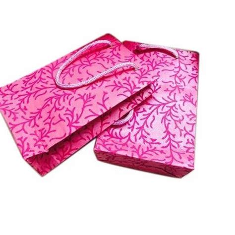 Pink Leaf Hand Made Paper Bags at Rs 15 piece हथ क बन पपर क बग