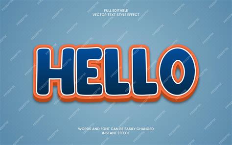 Premium Vector | Hello text effect