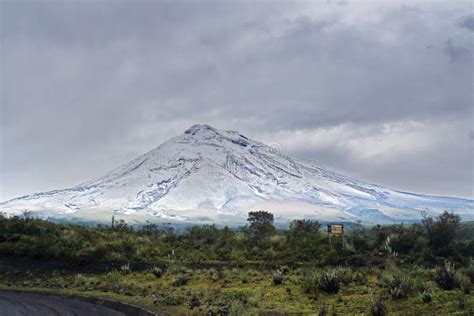 Snow Covered Peak of Cotopaxi Volcano Stock Photo - Image of park ...