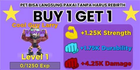 Beli Pet Evolved Cool Guy Larry Lvl Muscle Legends Muscle Legend