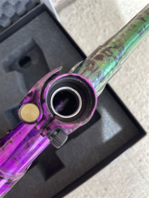 Used Empire Axe Pro Paintball Gun Acid Wash Pruple Green Punishers Paintball