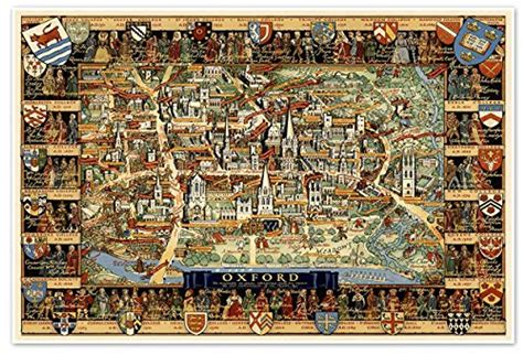 Oxford University Campus Map - London, England circa 1948 - measures 24 ...