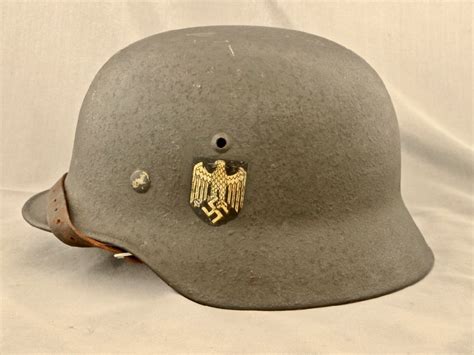 German M35 Double Decal Combat Helmet With Textured Overpaint River