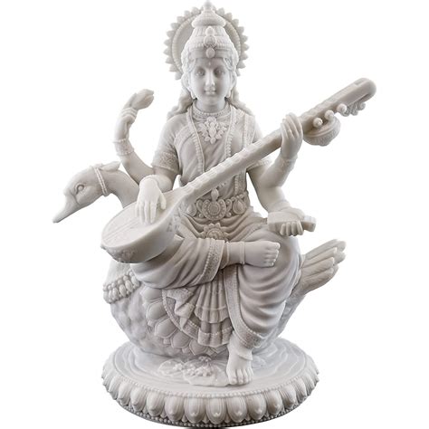 Saraswati Idol for Home Height-8.5 Inches-resin-marble White | Etsy