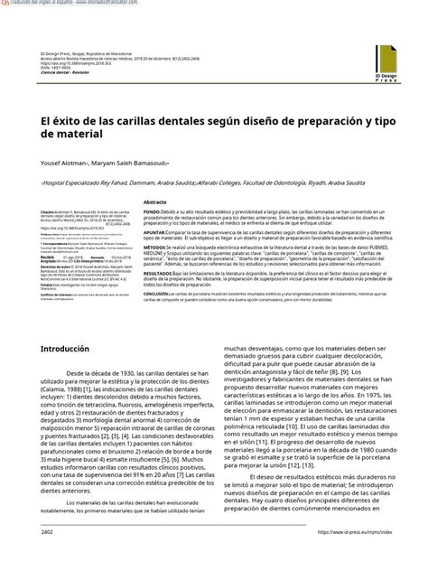 The Success Of Dental Veneers According To Preparation Design EspaÑol