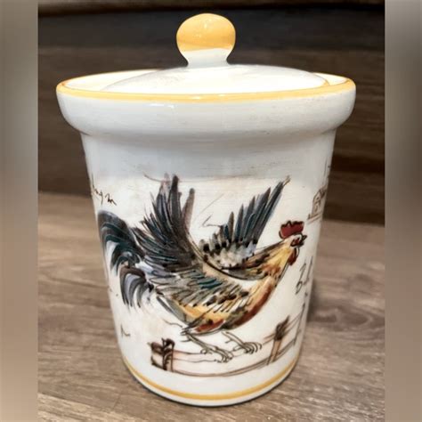 Deruta Ceramiche Kitchen Deruta Italian Ceramic Rooster Cannister