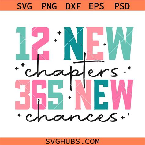 New Chapters New Chances Svg Happy New Year Svg New Year Svg