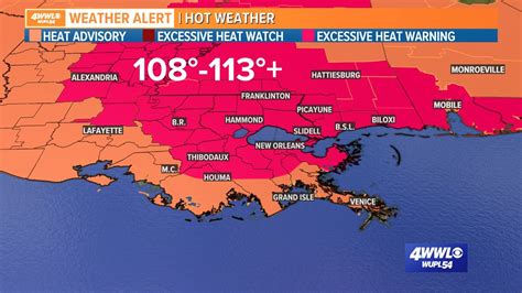 Dangerously Hot 113F Heat Index Temperatures Possible In Louisiana