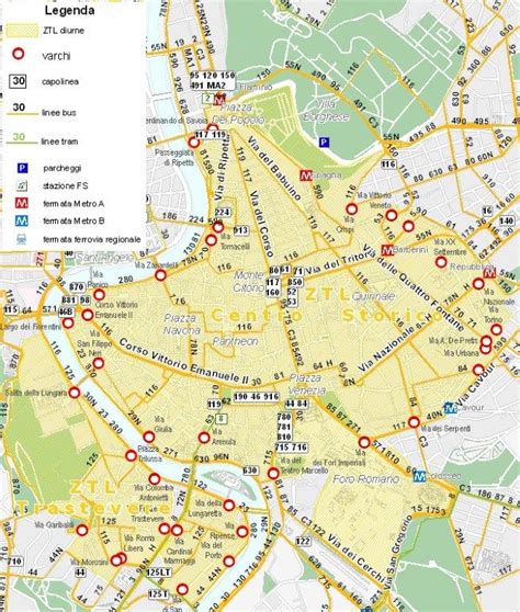 ZTL Roma Mappa Orari Varchi Parcheggi