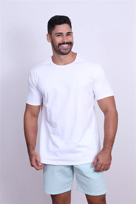 Camiseta Básica Bordado King Joe Slim Branco