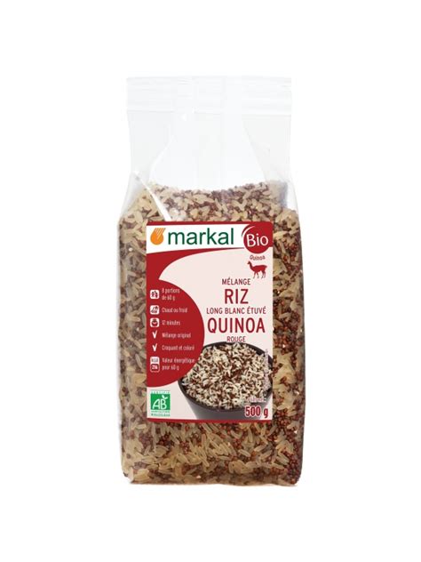 Mélange Riz Long Blanc Étuvé Quinoa Rouge Bio MARKAL