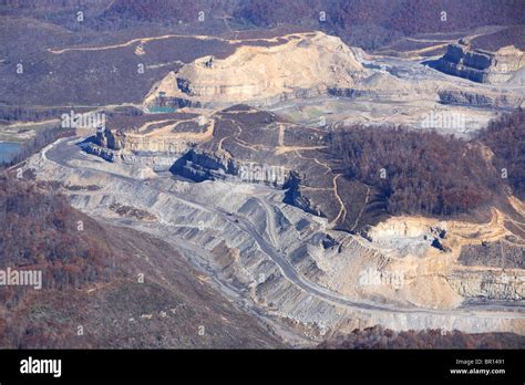 Aerial View Of A Mountaintop Removal Coal Mining Operation In West