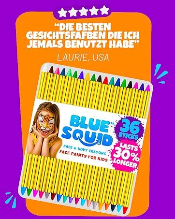 Blue Squid Kinderschminke Set Ideales Schminke 22 Farben 160pcs