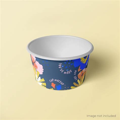 Maqueta De Taza De Papel Para Helado Archivo PSD Premium