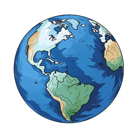 Globe Clipart With Continent And Ocean Element Blue Earth Detail