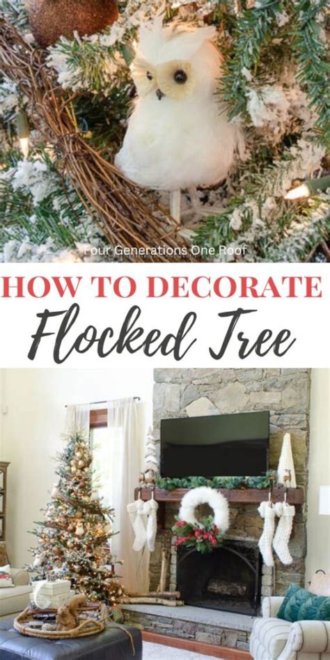 How to decorate a flocked Christmas Tree | Four Generations One