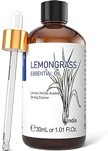 Hiqili Lemongrass Essential Oil For Diffuser Massage Skin Hair Care