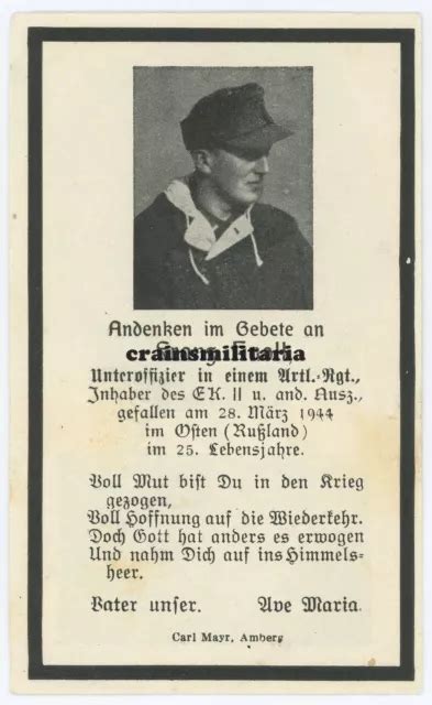 Orig Sterbebild Id Soldat Mit Gebirgsj Ger Windjacke Colomea