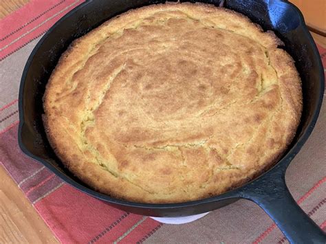 Old Fashioned Buttermilk Cornbread Cooked In The Iron Skillet