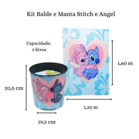 Kit Balde E Manta Stitch E Angel Melancia Presentes