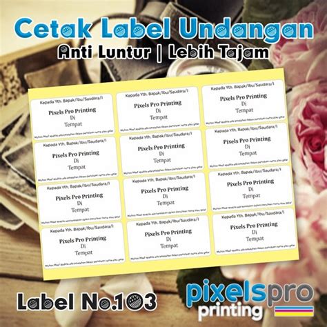 Jual Print Cetak Label Undangan No 103 Di Lapak Askari Pro Printing