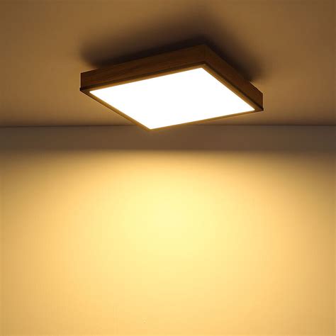 Plafoniera Deckenpanel Lampada Montaggio Soffitto Led Simil Legno Alu