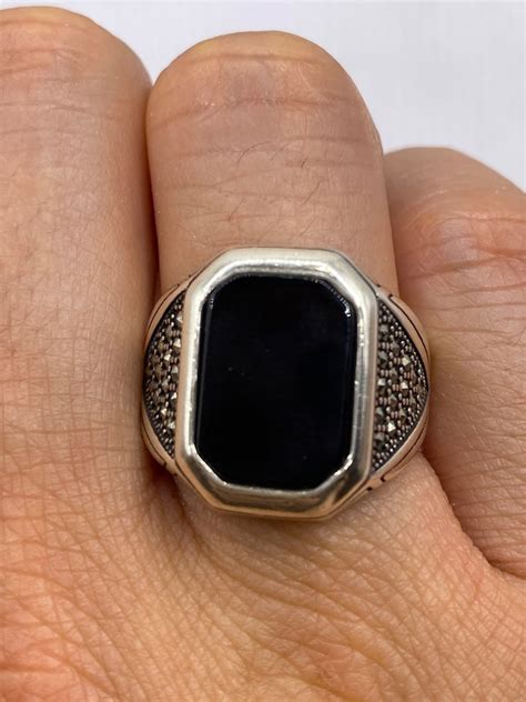 Vintage Mens Black Onyx Gem