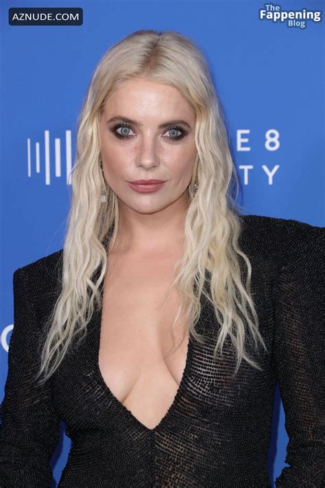 Ashley Benson Sexy Flaunts Her Hot Tits Wearing A Fabulous See Through Black Dress At The
