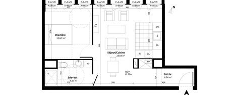 Plan Appartement T2 De 47 79 M² à Rénover à Tours Résidence « Lhôtel