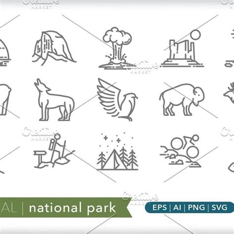 Minimalist National Park Icons