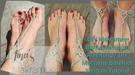 Diy Makramee Barfu Sandalen Anleitung Diy Macrame Barefoot Sandals