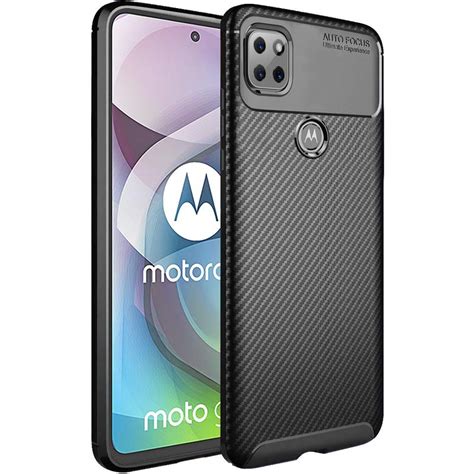 Thegiftkart Rugged Carbon Fibre Tpu Armor Back Cover Case For Motorola