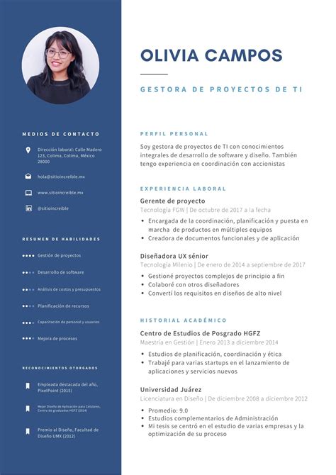 Plantillas Para Curriculum Vitae Con Foto Gratis Canva The Best