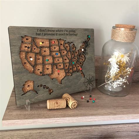 Wooden US Map Push Pin USA Map Travel Map Couple Gift Relationship Gift