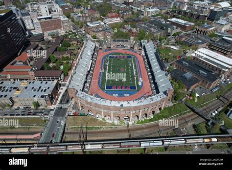 An aerial view of Franklin Field on the campus of the University of ...