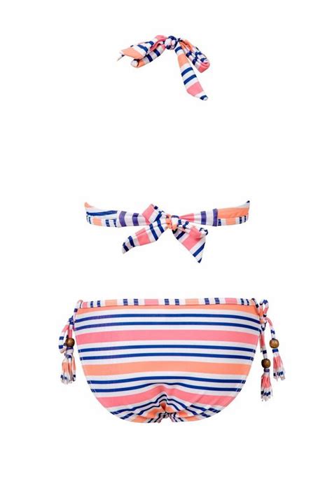 Snapper Rock UV Werende Bikini Kinderen Koraalrood Neon Maat 152