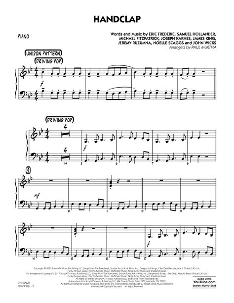 HandClap - Piano by Paul Murtha Sheet Music for Jazz Ensemble at Sheet ...