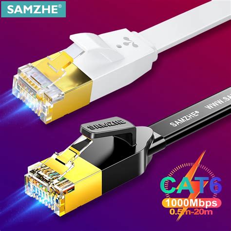 Samzhe Cable Ethernet Plano Cat Accesorio De Conexi N De Red Lan Para