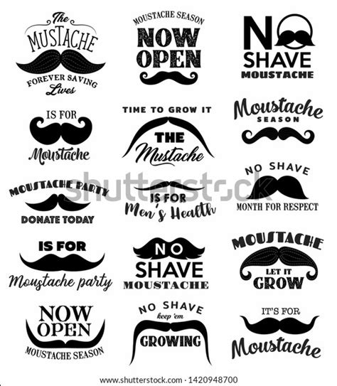 No Shave November Beard Moustache Vector Stock Vector (Royalty Free) 1420948700 | Shutterstock