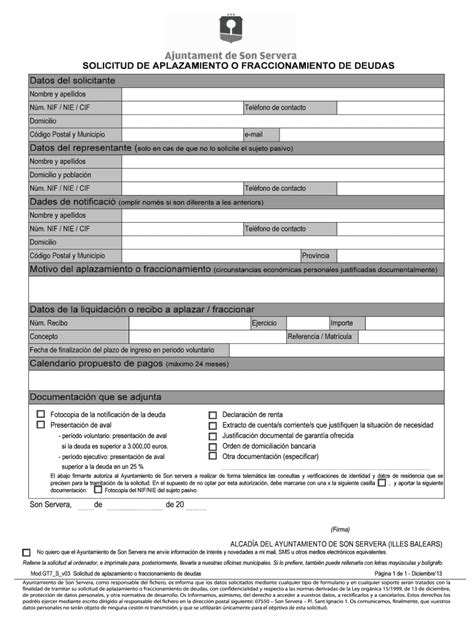 Fillable Online Sonservera Datos Del Solicitante Solicitud De