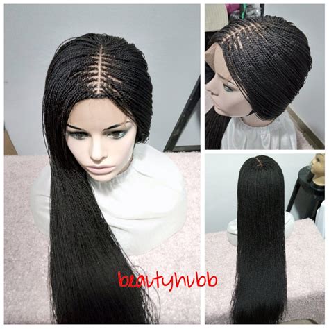 4x4 Lace Closure Tiny Twist Braid Wig Braided Wig Braided Etsy