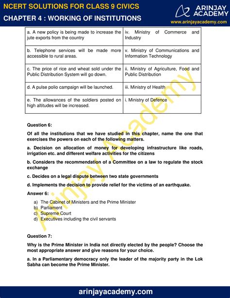 Ncert Solutions For Class 9 Civics Chapter 4 Working Of Institutions