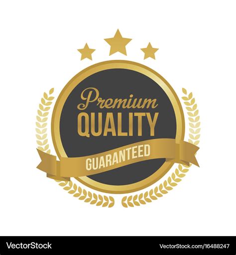 Guaranteed Premium Quality Gold Sign Round Label Vector Image