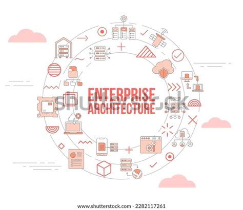 Enterprise Architecture Concept Icon Set Template Stock Vector Royalty