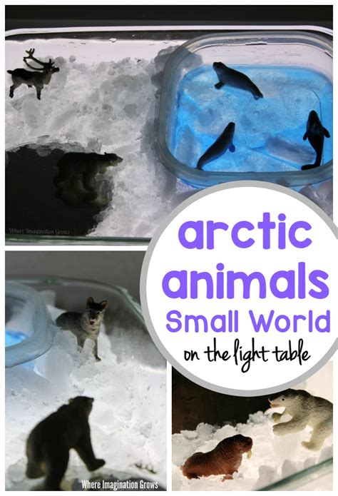 Arctic Animals Small World on the Light Table - Where Imagination Grows