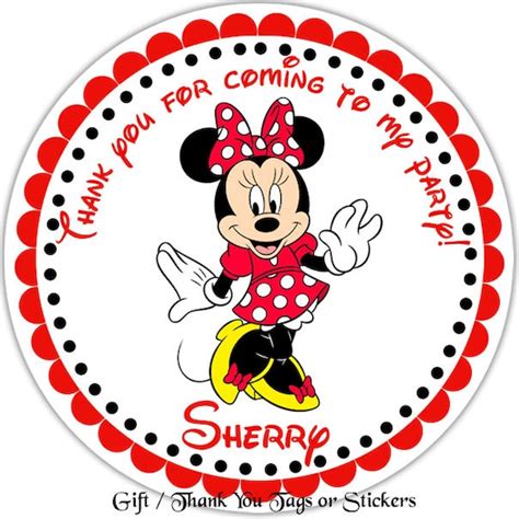 Minnie Mouse Rojo Pegatinas Personalizadas Por Sharenmoments