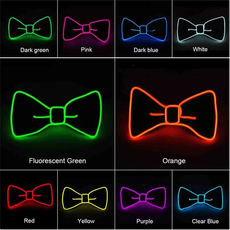 Light Up Bow Tie Necktie Led Mens Party Bowtie Led Neon Wedding Bow Tie