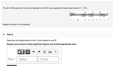 SOLVED The 2014 T62 Aluminum Rod Has A Diameter Of 30 Mm And Supports